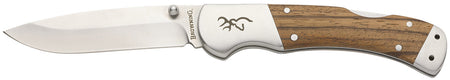 Browning 3220533 Sage Creek 3.50" Large Folder Drop Point 9Cr18MoV SS Blade, Zebra Wood Handle