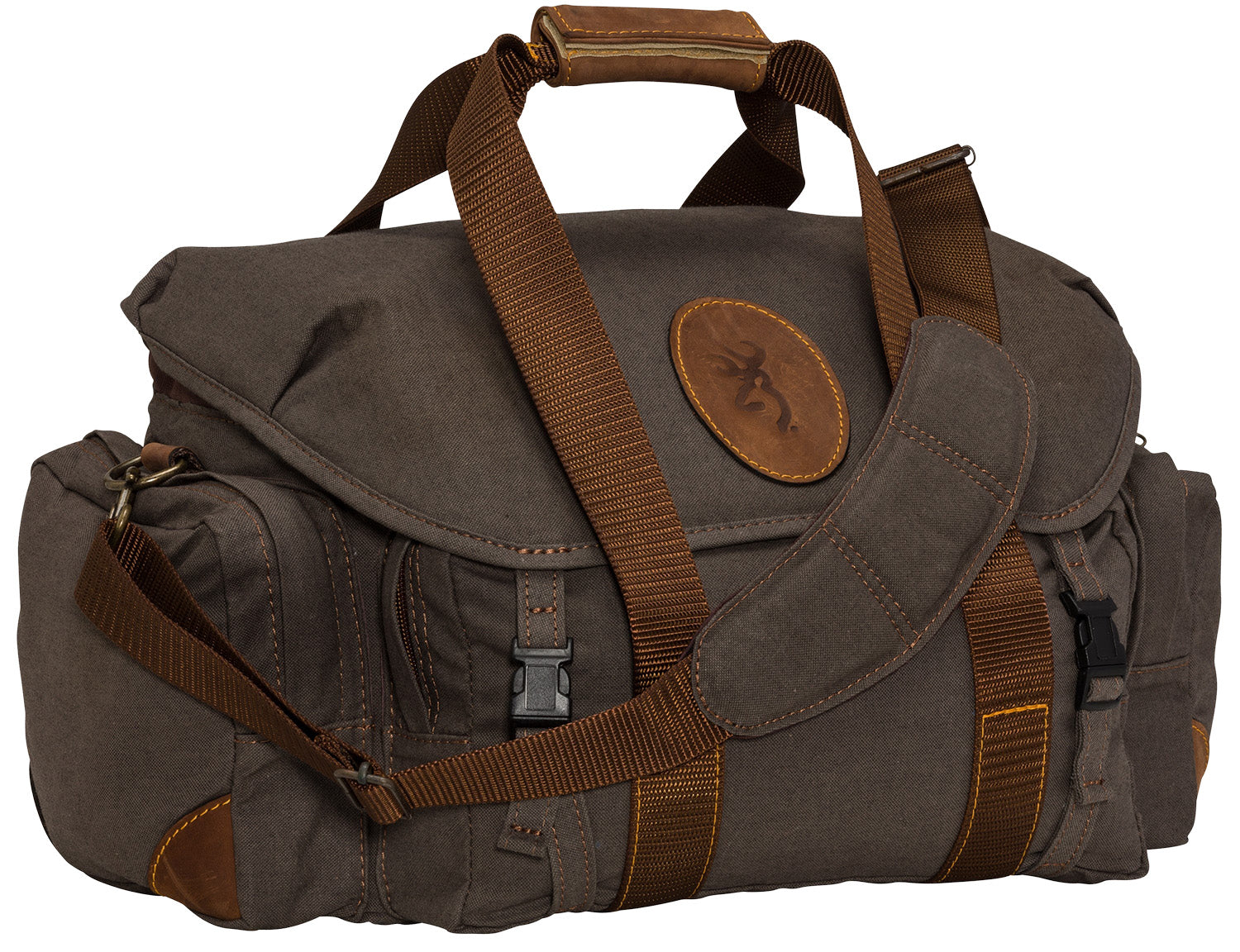 Browning Lona Flint/Brown Canvas and Leather Range Bag Durable Shooting Gear Carrier
