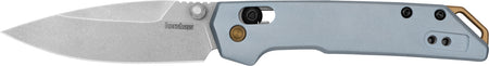 Kershaw Iridium Mini 3" Spear Point EDC Folder Stonewashed D2 Blade, Ice Blue Anodized Aluminum Handle