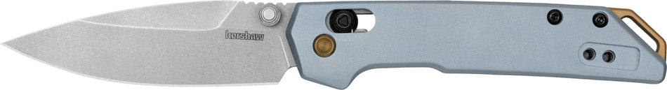 Kershaw Iridium Mini 3" Spear Point EDC Folder Stonewashed D2 Blade, Ice Blue Anodized Aluminum Handle
