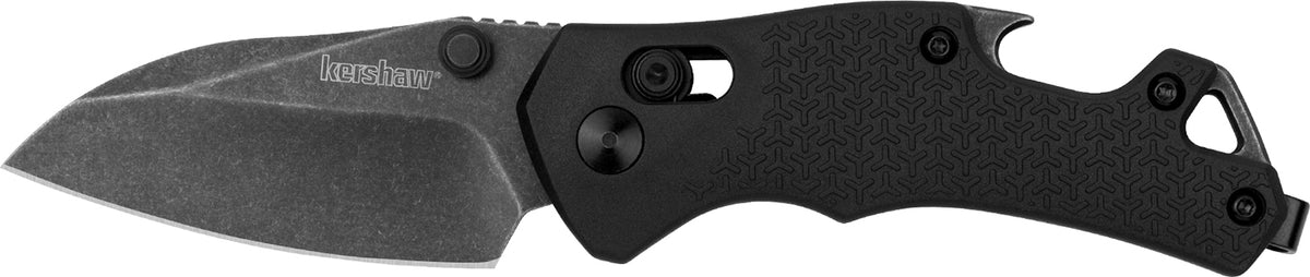 Kershaw Craze 2.35" Reverse Tanto EDC Folder BlackWash Blade, Black Textured Glass-Filled Nylon Handle