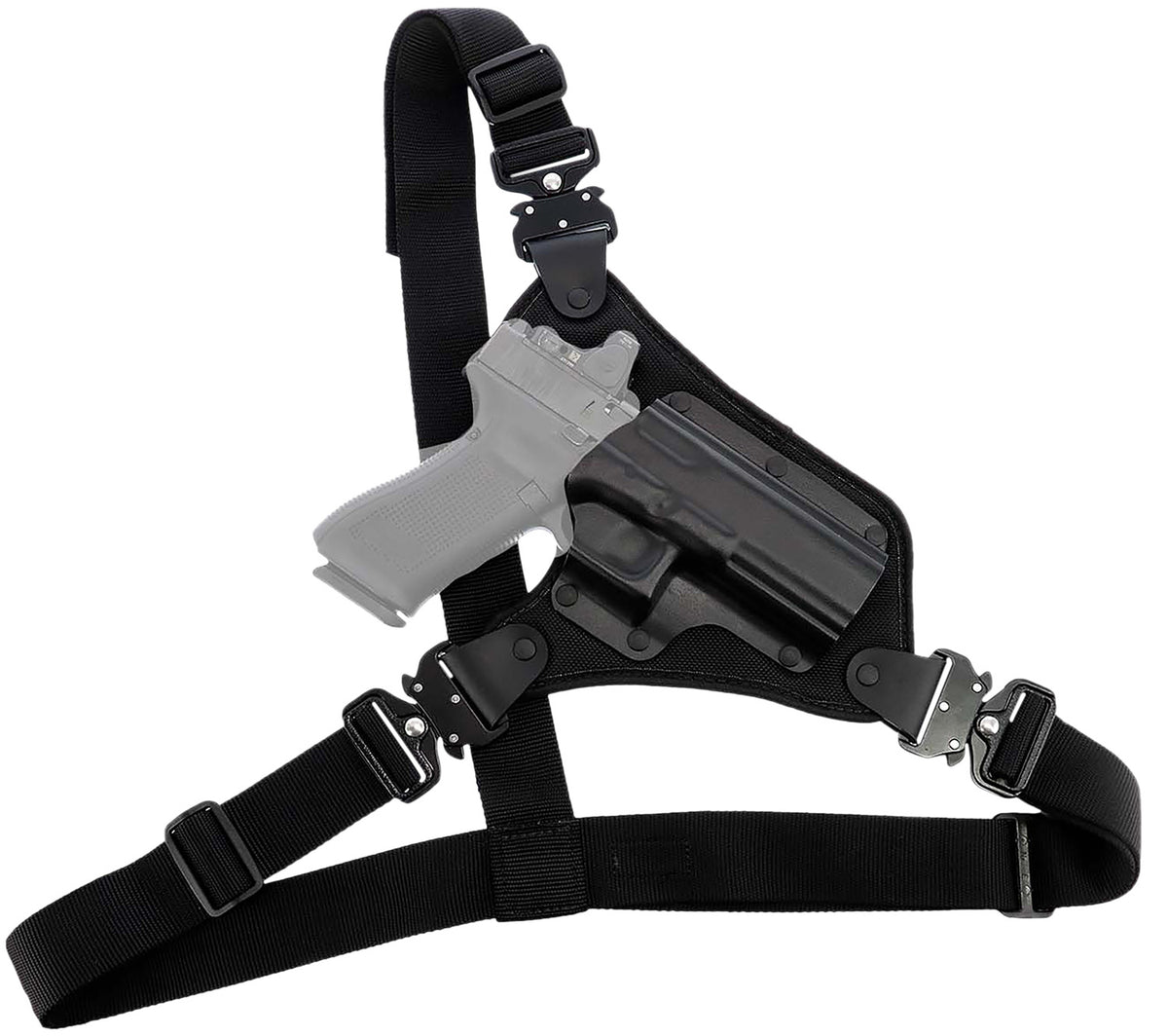 Galco HR872RB High Ready Black Hybrid Kydex Nylon Chest Holster Fits Glock 17 Gen 3-5