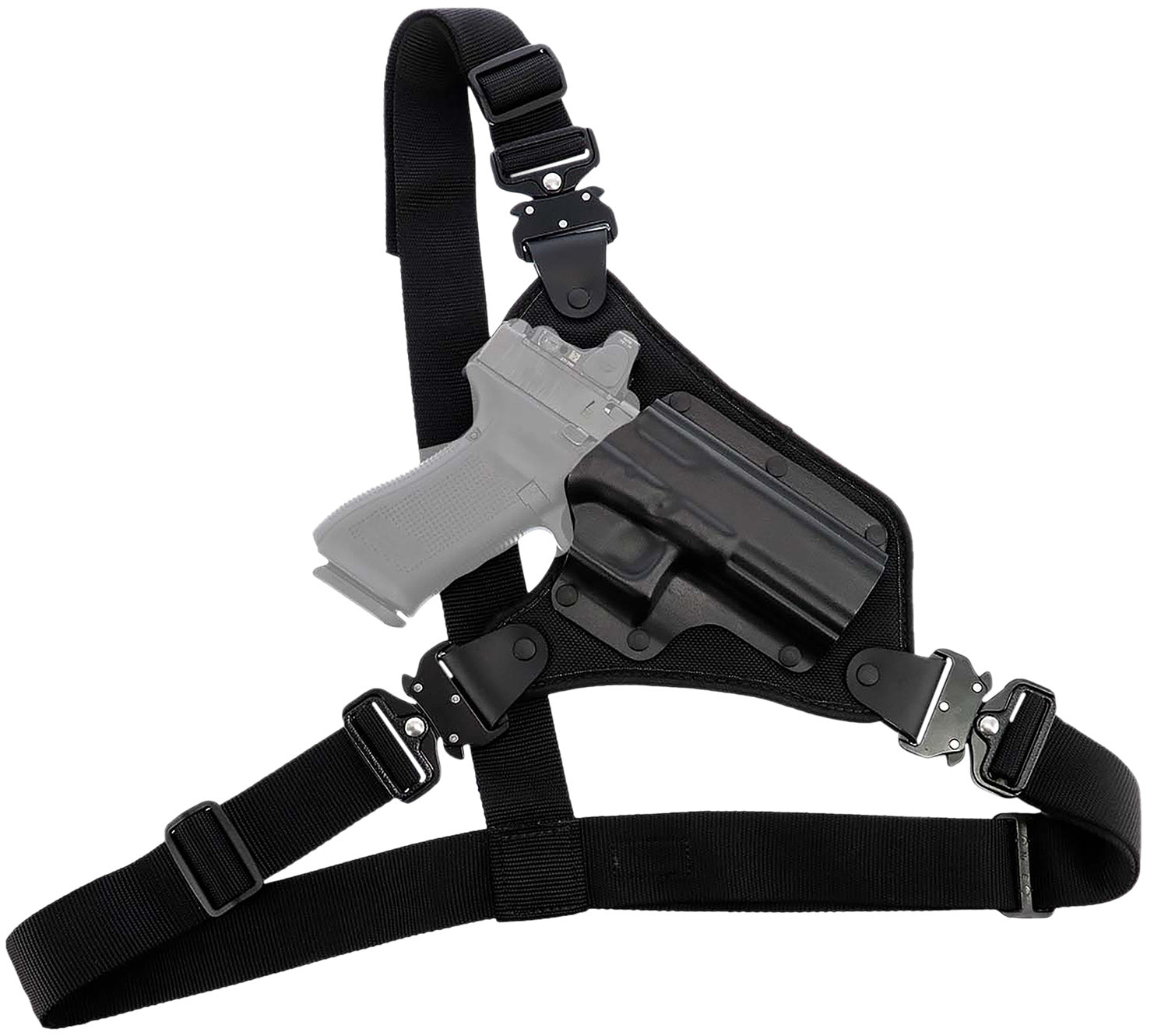 Galco HR872RB High Ready Black Hybrid Kydex Nylon Chest Holster Fits Glock 17 Gen 3-5