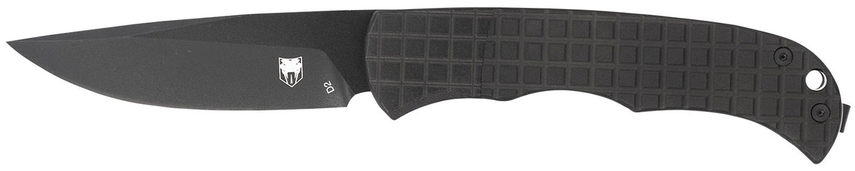 CobraTec Cyclone Hidden Release Flip Open 3" Black TiCN D2 Steel Blade, 4" Black Aluminum Handle