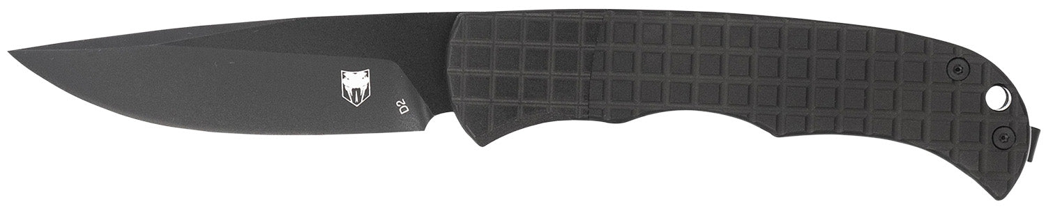 CobraTec Cyclone Hidden Release Flip Open 3" Black TiCN D2 Steel Blade, 4" Black Aluminum Handle