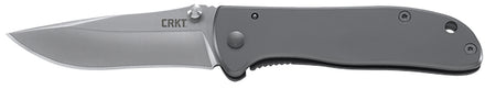 CRKT 6450S Drifter 2.88" Folding Drop Point 8Cr14MoV SS Blade with Satin Finish, Stainless Steel Handle