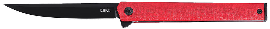CRKT 7097RK CEO Flipper 3.35" Folding AUS-8A Stainless Blade with Black EDP Finish, Red Glass-Reinforced Nylon Handle