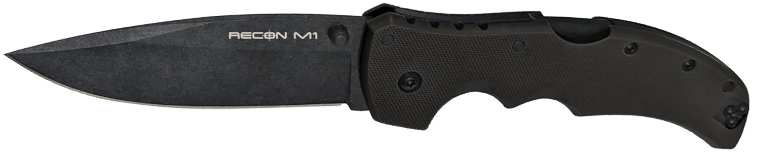 Cold Steel Recon 1 4" Clip Point Folding Knife Black Stonewashed CPM MagnaCut Steel, G10 Handle