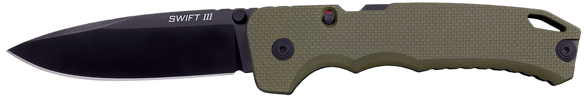 Cold Steel Swift III EDC 4" Folding Knife Black PVD CPM M4 Steel, OD Green Textured G10 Handle, Atlas Lock