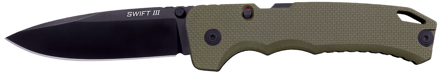 Cold Steel Swift III EDC 4" Folding Knife Black PVD CPM M4 Steel, OD Green Textured G10 Handle, Atlas Lock