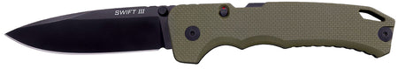 Cold Steel Swift III EDC 4" Folding Knife Black PVD CPM M4 Steel, OD Green Textured G10 Handle, Atlas Lock
