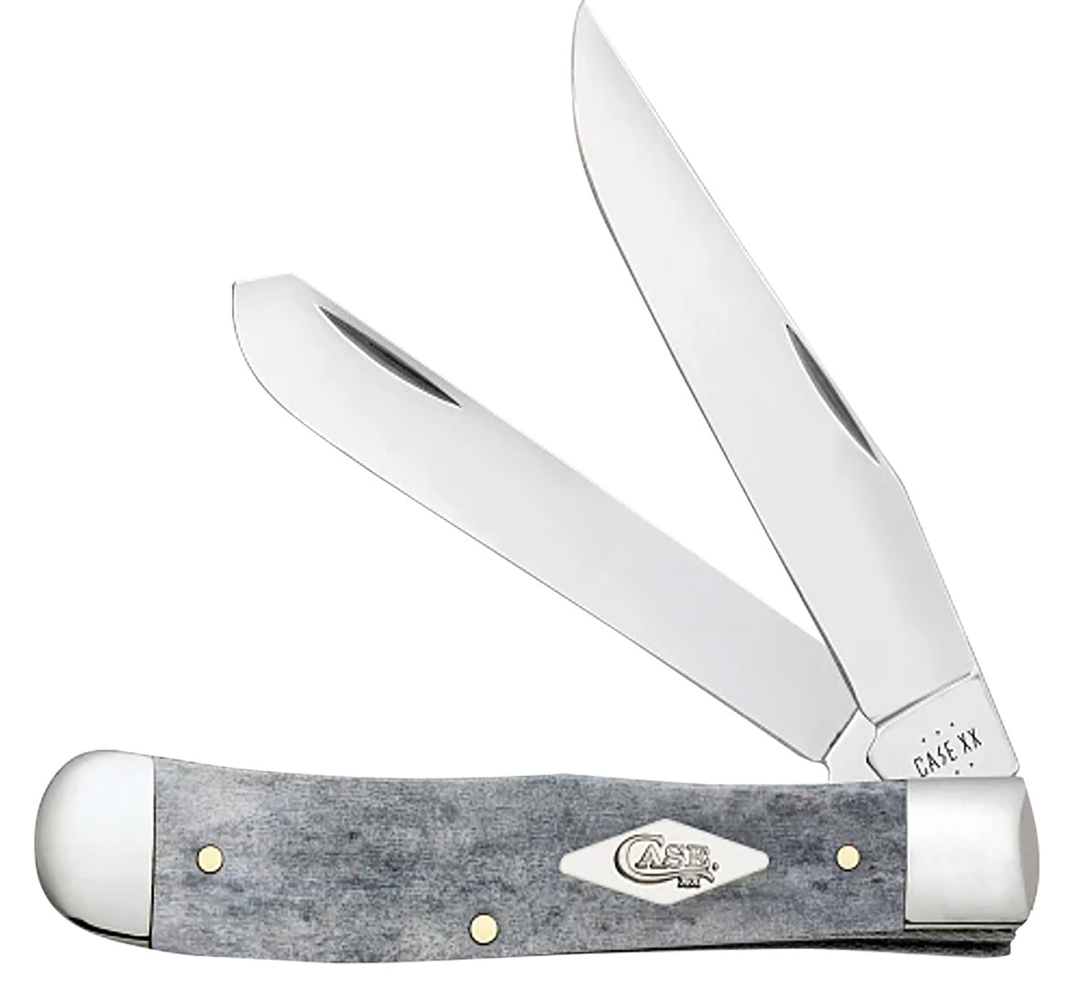 Case 34200 Trapper Folding Knife with Tru-Sharp SS Clip Point & Spey Blades, Smooth Gray Bone Handle
