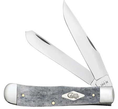 Case 34202 Mini Canoe Folding Knife with Tru-Sharp SS Pen/Spear Blades and Smooth Gray Bone Handle