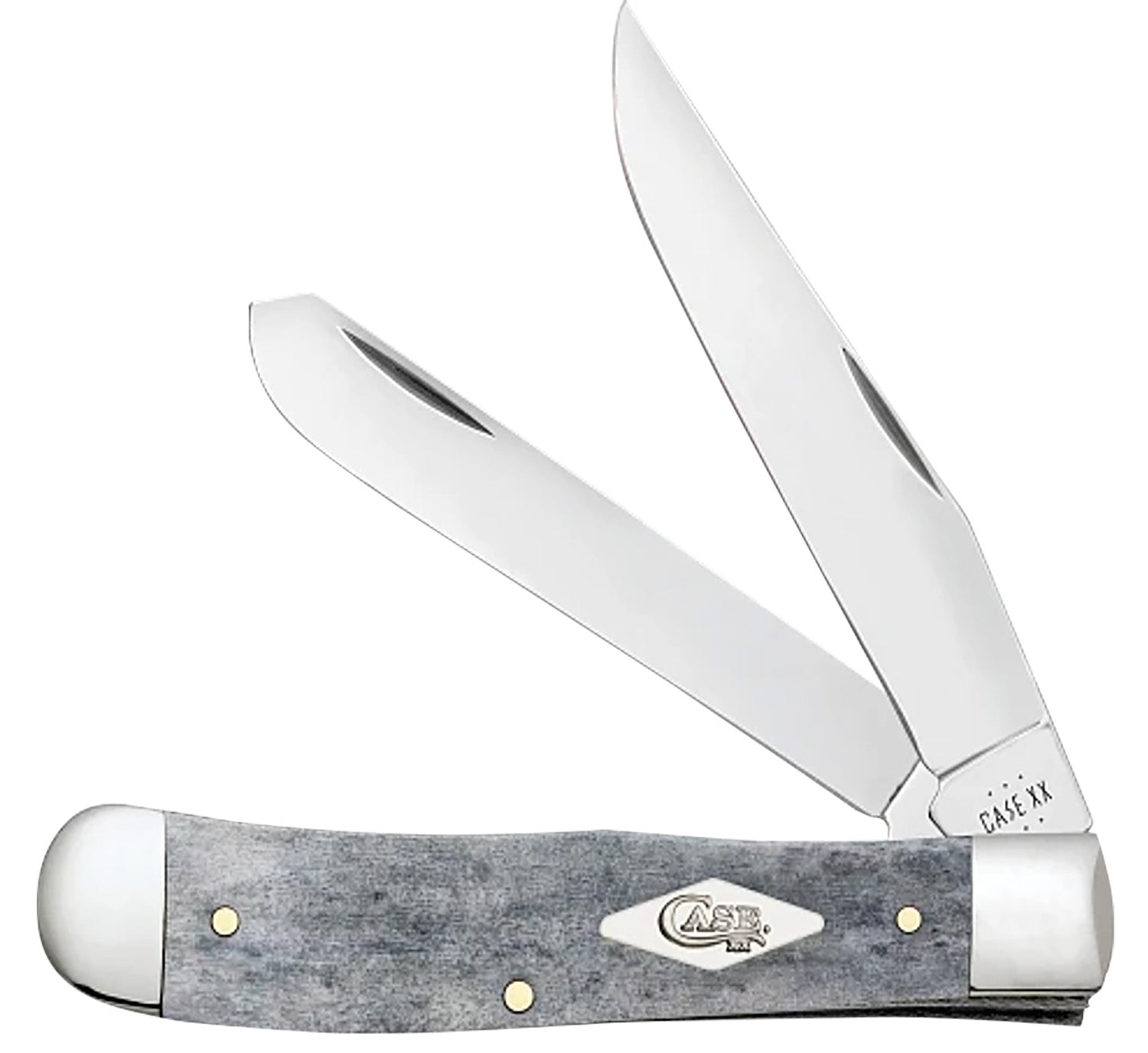 Case 34206 Jack Medium Folding Knife with Tru-Sharp SS Clip Point & Pen Blades, Smooth Gray Bone Handle