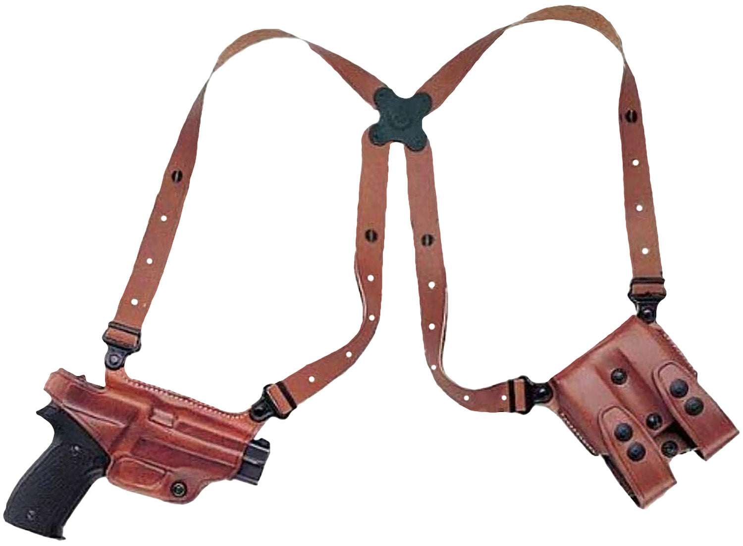 Galco Miami Classic Spider Harness Shoulder Holster System Black Leather Kahr Arms Right Hand