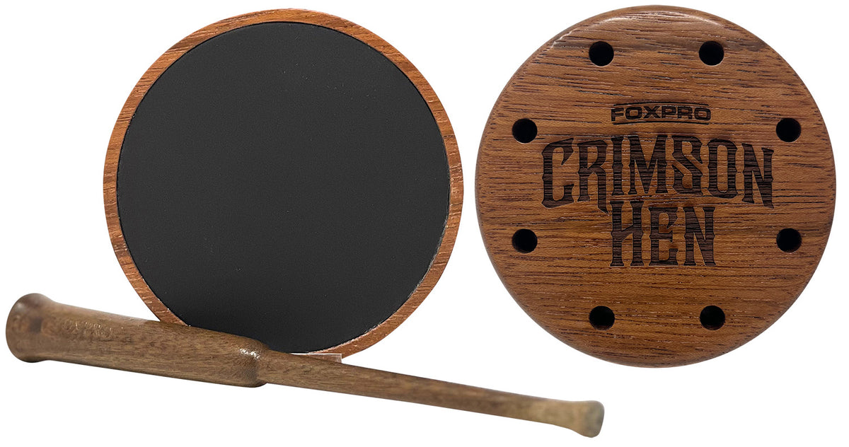 Foxpro Crimson Hen Aluminum Friction Turkey Call - Brazilian Cherry Wood