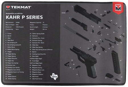 TekMat KAHR Firearm Cleaning and Maintenance Mat Black 11x17 Inch