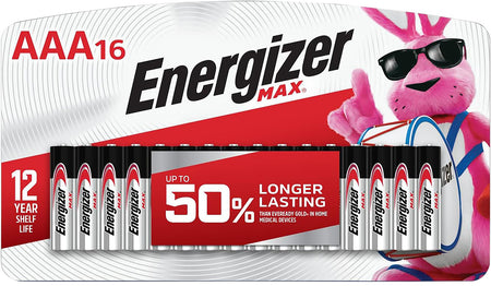 Energizer E92LP16F3 AAA 1.5V Alkaline Max Batteries Pack of 16