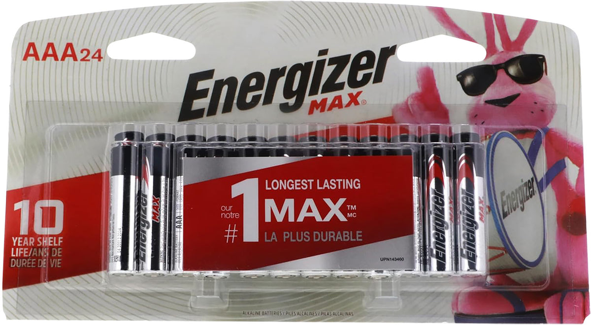Energizer E92BP24E4 AAA 1.5V Alkaline Max Batteries Pack of 24