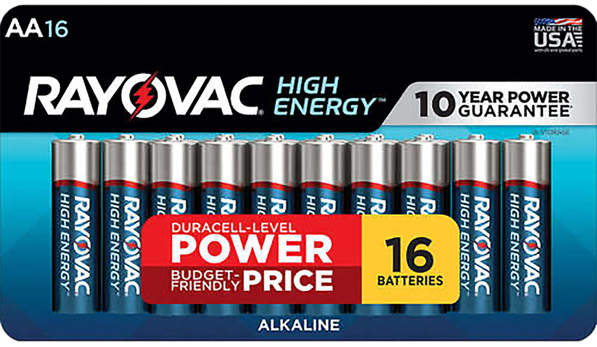 Rayovac 81516LT03 AA Alkaline Batteries 2700mAh 1.5V Pack of 16