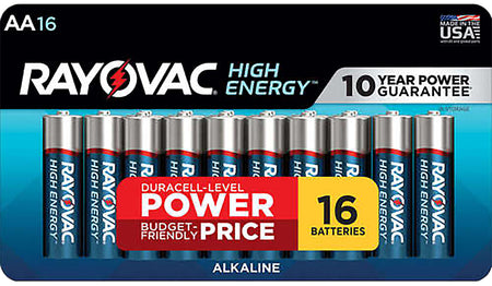 Rayovac 81516LT03 AA Alkaline Batteries 2700mAh 1.5V Pack of 16