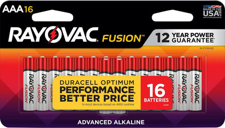 Rayovac 82416T02 AAA Alkaline Batteries 1123mAh 1.5V Pack of 16