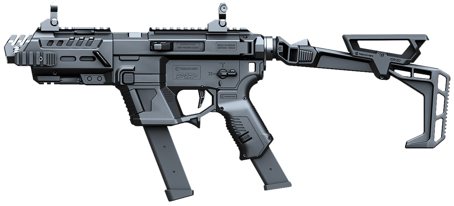 Recover Tactical P-IX+ Basic PG9 Black Folding Stock Metal Front Guard PIXPBFST01