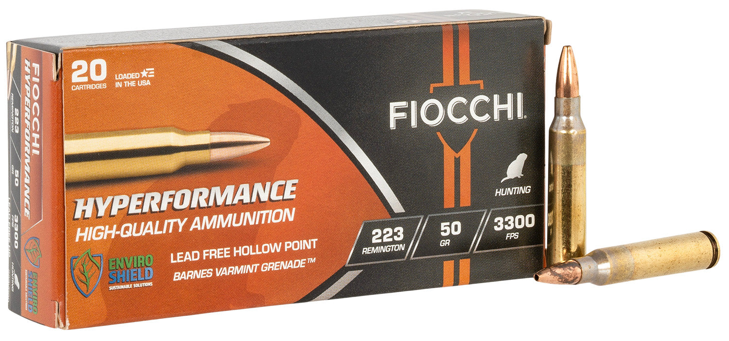 Fiocchi .223 Remington  50 grain Jacketed Hollow Point ammunition