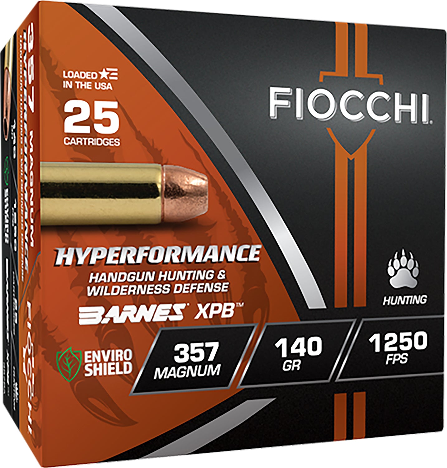 Fiocchi .357 Magnum Hyperformance Hunt 140 grain XPB Jacketed Hollow Point ammunition