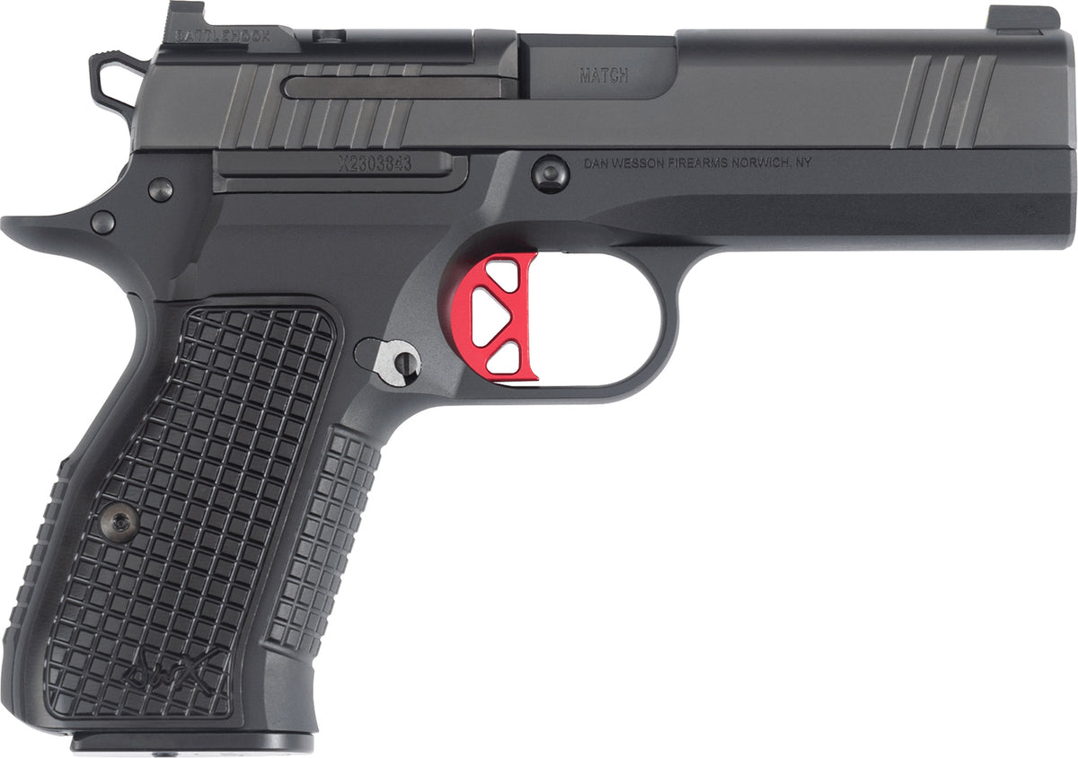 Dan Wesson 92114 DWX Compact Frame 9mm Luger 10+1 4" Black Match Grade Barrel Black DLC Serrated Slide Black Aluminum Frame w/Beavertail Black Aluminum Grip