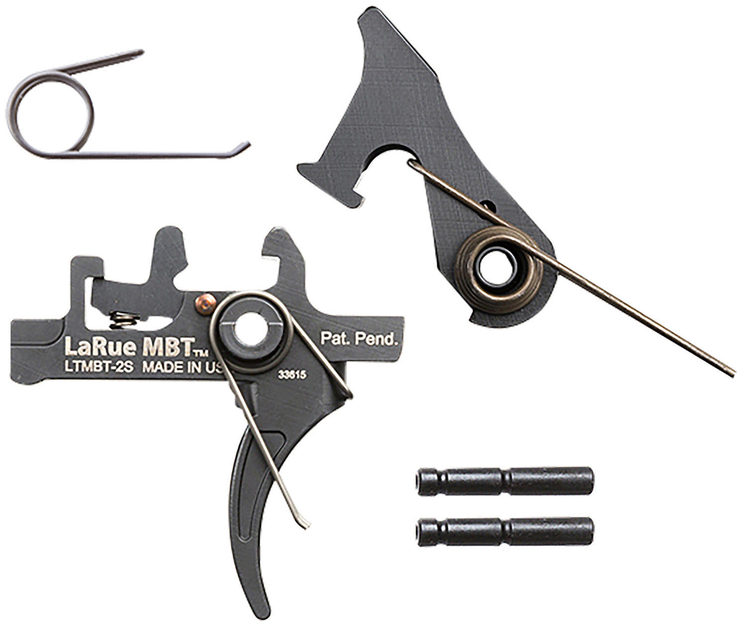 LaRue Tactical MBT-2S Black Two-Stage Curved Drop-In Trigger Fits AR10/AR15