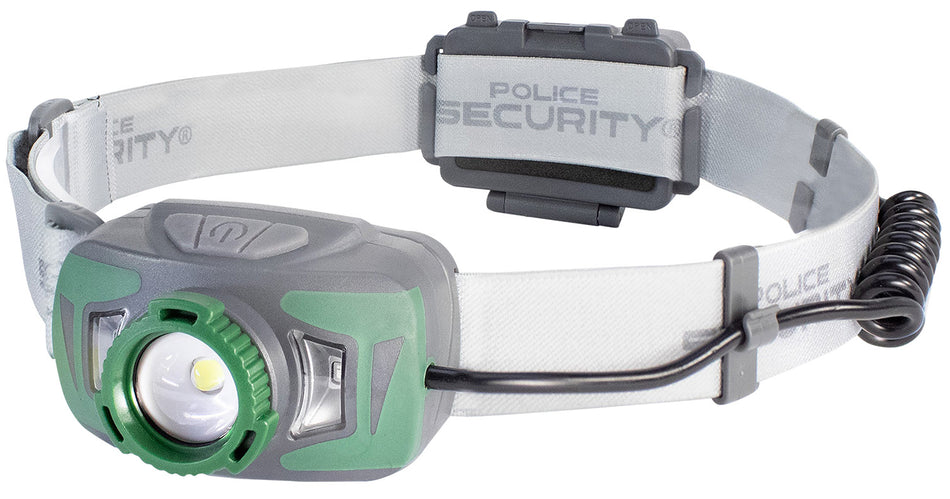 Police Security Twin Power Ryder Dual-Power Headlamp 800 Lumens Gray LED