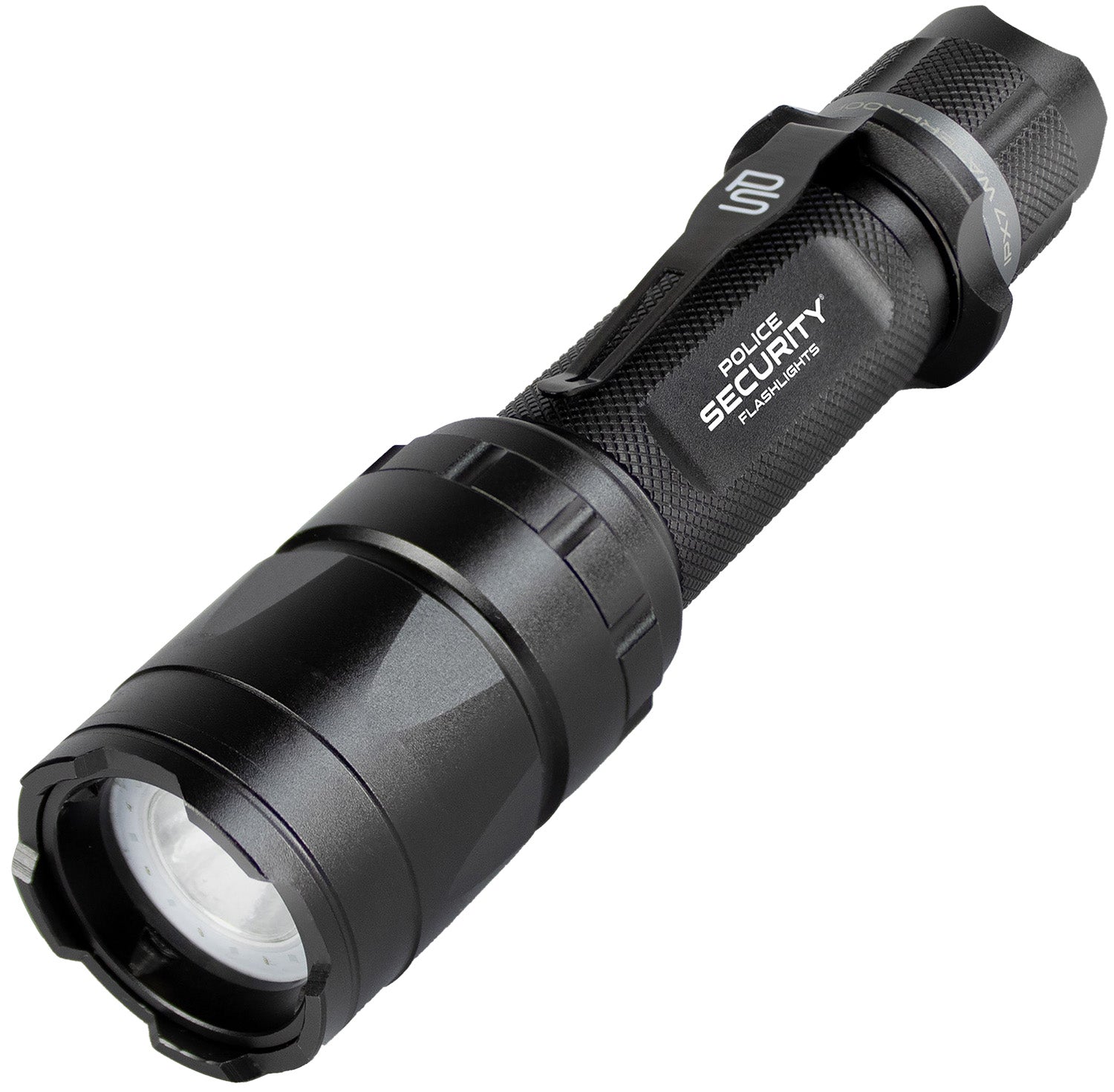 Police Security Trac Tact-R Black 1000 Lumens IPX7 Waterproof Rechargeable Flashlight