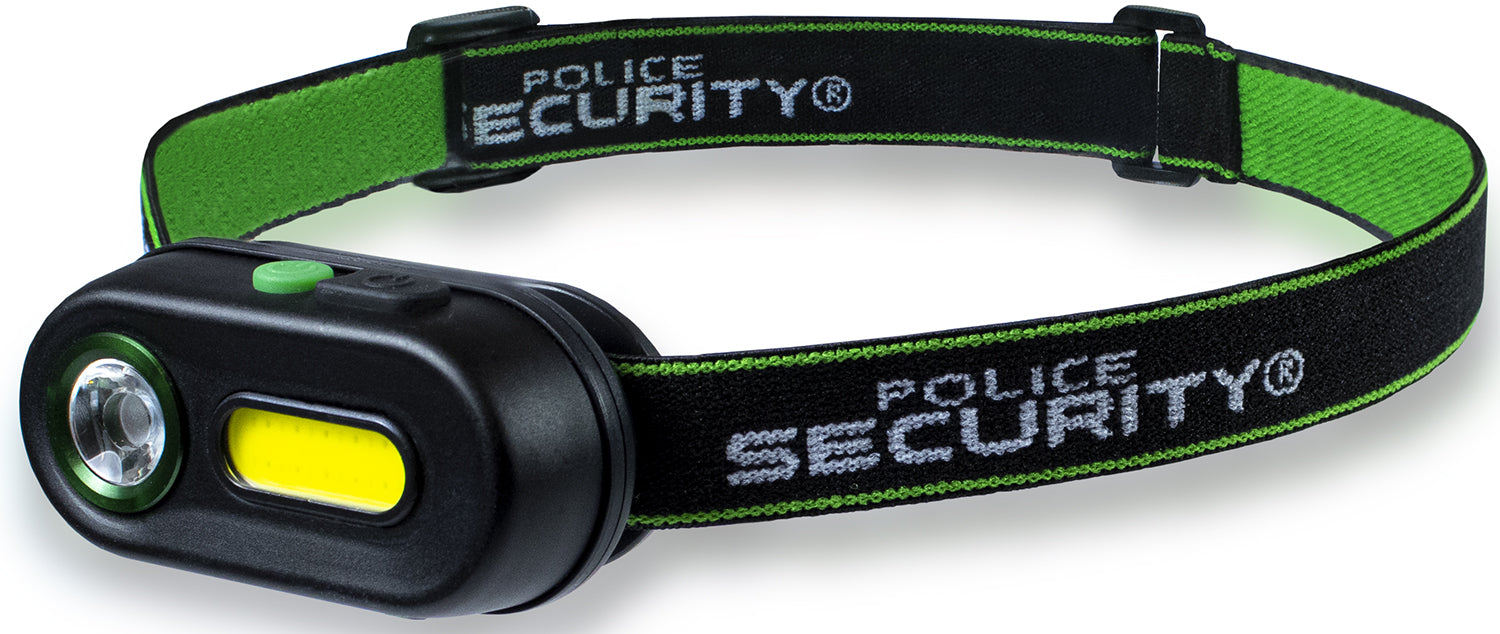 Police Security Colt-R Black 400 Lumens LED COB Rechargeable Headlamp