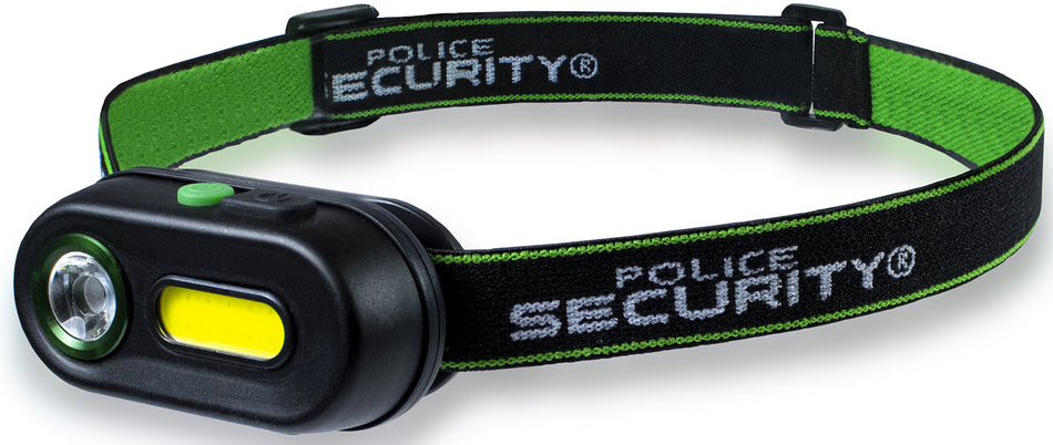 Police Security Colt-R Black 400 Lumens LED COB Rechargeable Headlamp