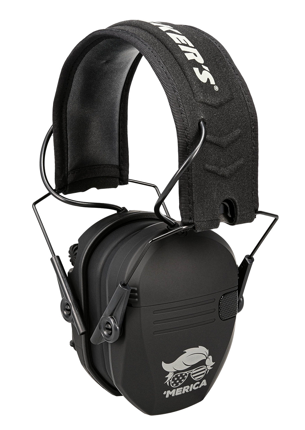 Walker's GWPRSEMT24MERBLK Razor Merica Muff 23 dB Over the Head Black