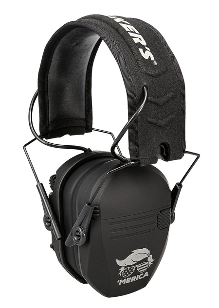 Walker's GWPRSEMT24MERBLK Razor Merica Muff 23 dB Over the Head Black