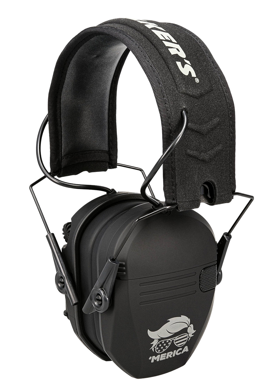 Walker's GWPRSEMT24MERBLK Razor Merica Muff 23 dB Over the Head Black