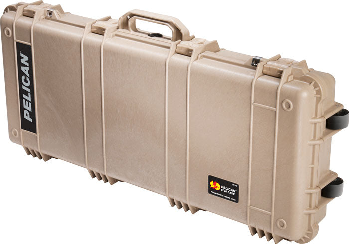 Pelican 1700 Tan Hard-Side Wheeled Firearm Case 3-Piece Foam 34" Guns