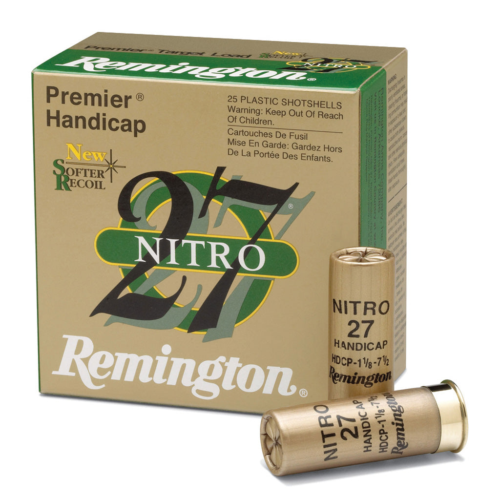 Remington 12 Gauge Shotgun Ammo Premier Nitro 27 Gold Handicap 2.75 in 1 oz #7.5