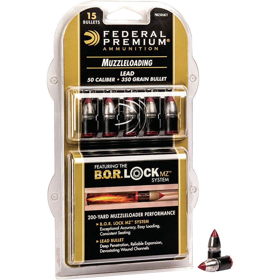 Federal 50 Cal. 350 gr. Lead Bullet BOR Lock MZ Muzzleloader 15 rd.