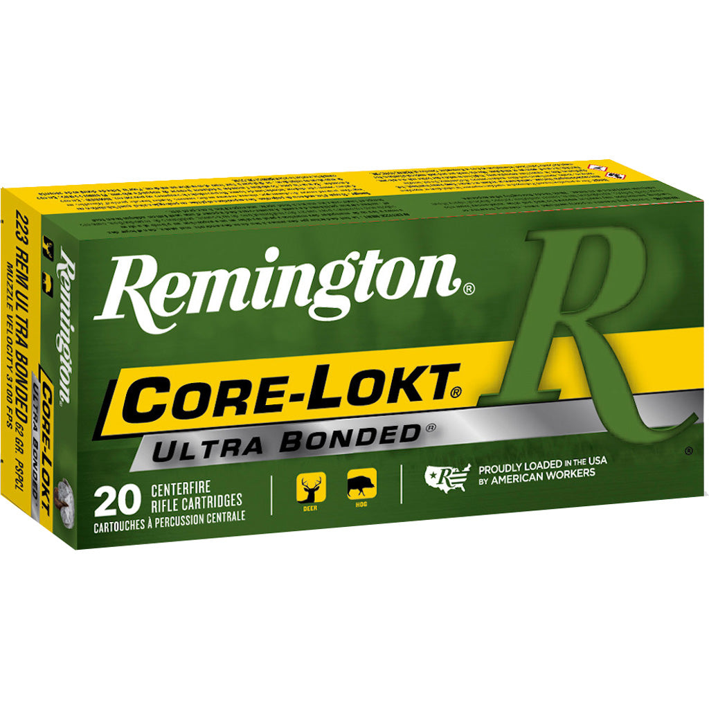 Remington .223 Remington Core-Lokt 62 grain Ultra Bonded Pointed Soft Point ammunition