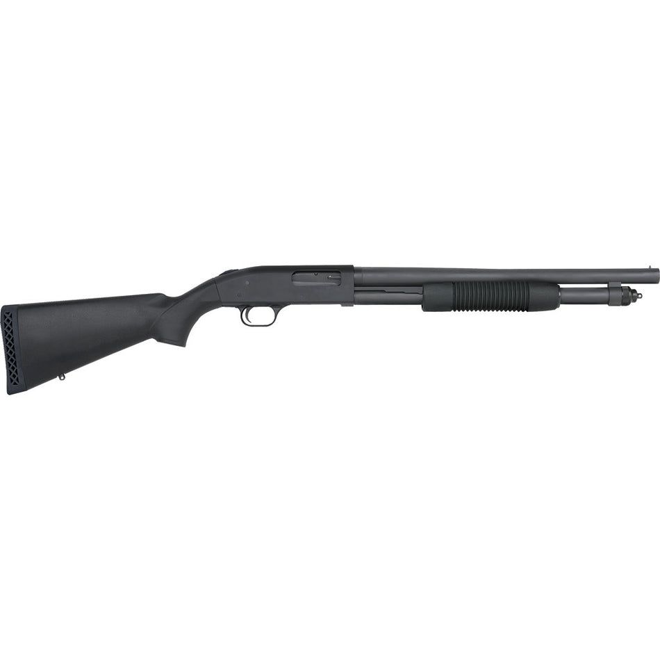 Mossberg 590 Tactical 12 Gauge 6+1 3" 18.50" Cylinder Bore Barrel, Matte Blued Metal Finish, Dual Extractors, Drilled & Tapped Receiver, Synthetic Stock