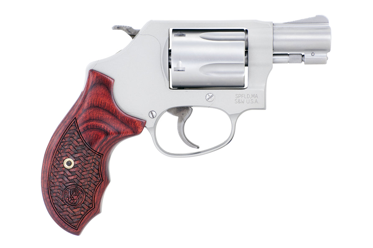 Smith & Wesson 170349 Model 637 Performance Center Enhanced Action 38 S&W Spl +P 5 Shot 1.88" Stainless Steel Barrel/Cylinder, Matte Silver Aluminum Alloy J-Frame, Custom Wood Grip, Internal Lock