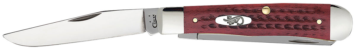 Case 00783 Trapper Medium Folding Knife with Tru-Sharp SS Clip & Spey Blades, Jigged Old Red Bone Handle