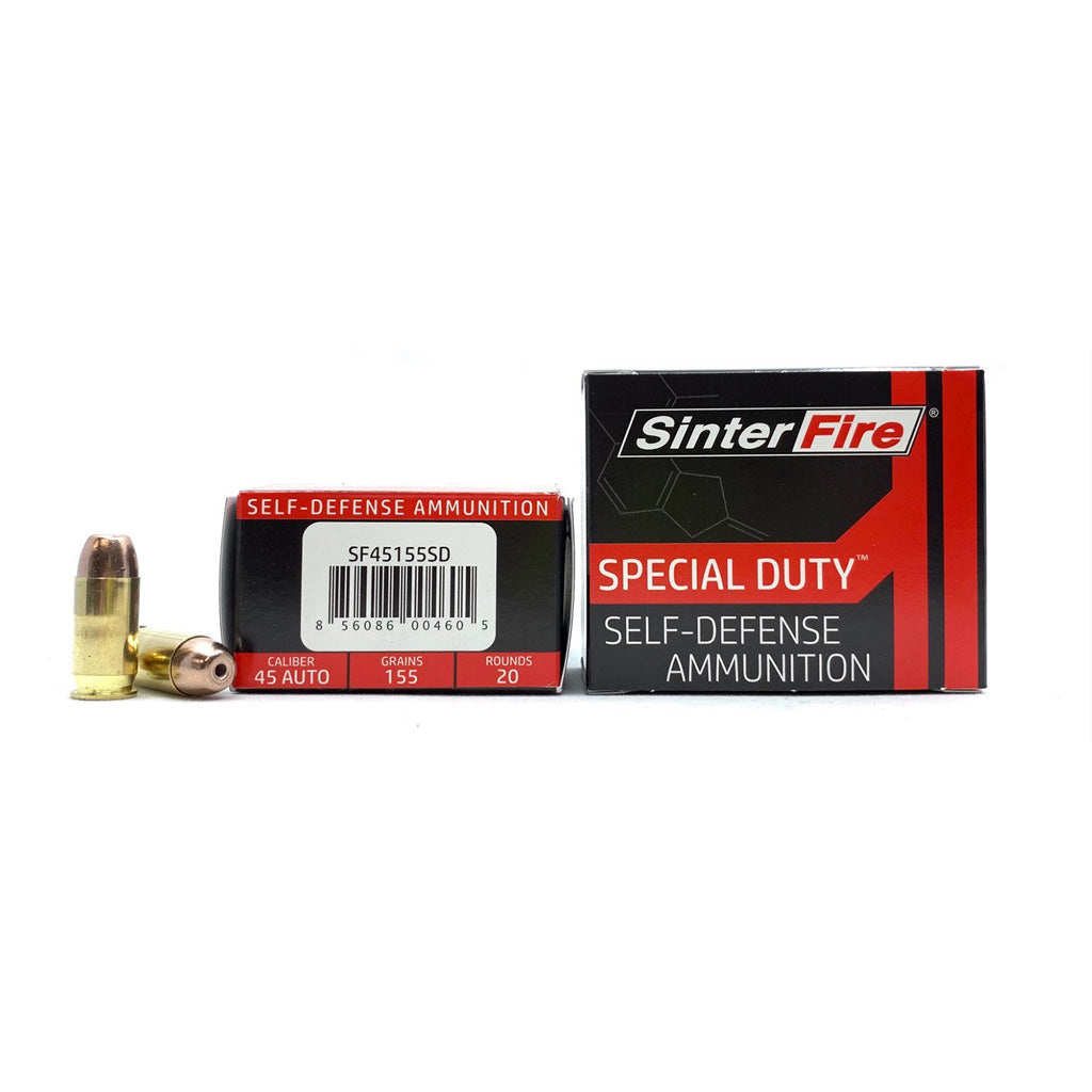 SinterFire Special Duty (SD) Lead Free Frangible Hollow Point 155 Grain .45 ACP/Auto  856086004605