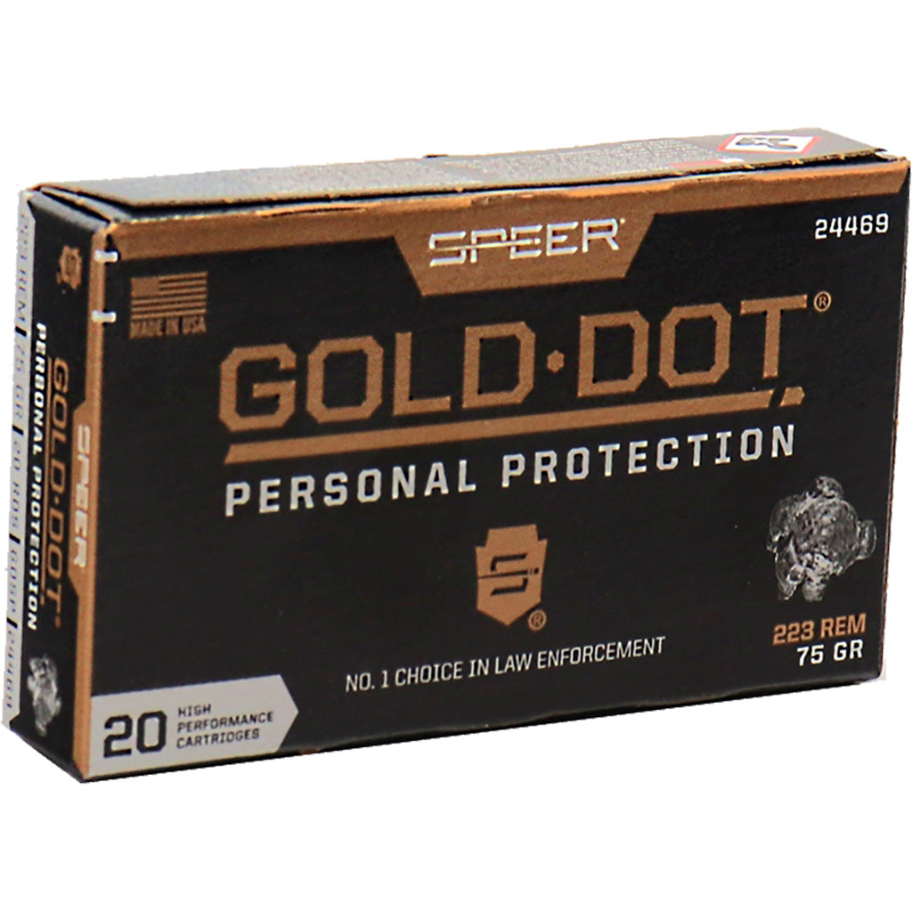 Speer .223 Remington Gold Dot Hollow Point Personal Protection 75 grain Soft Point ammunition