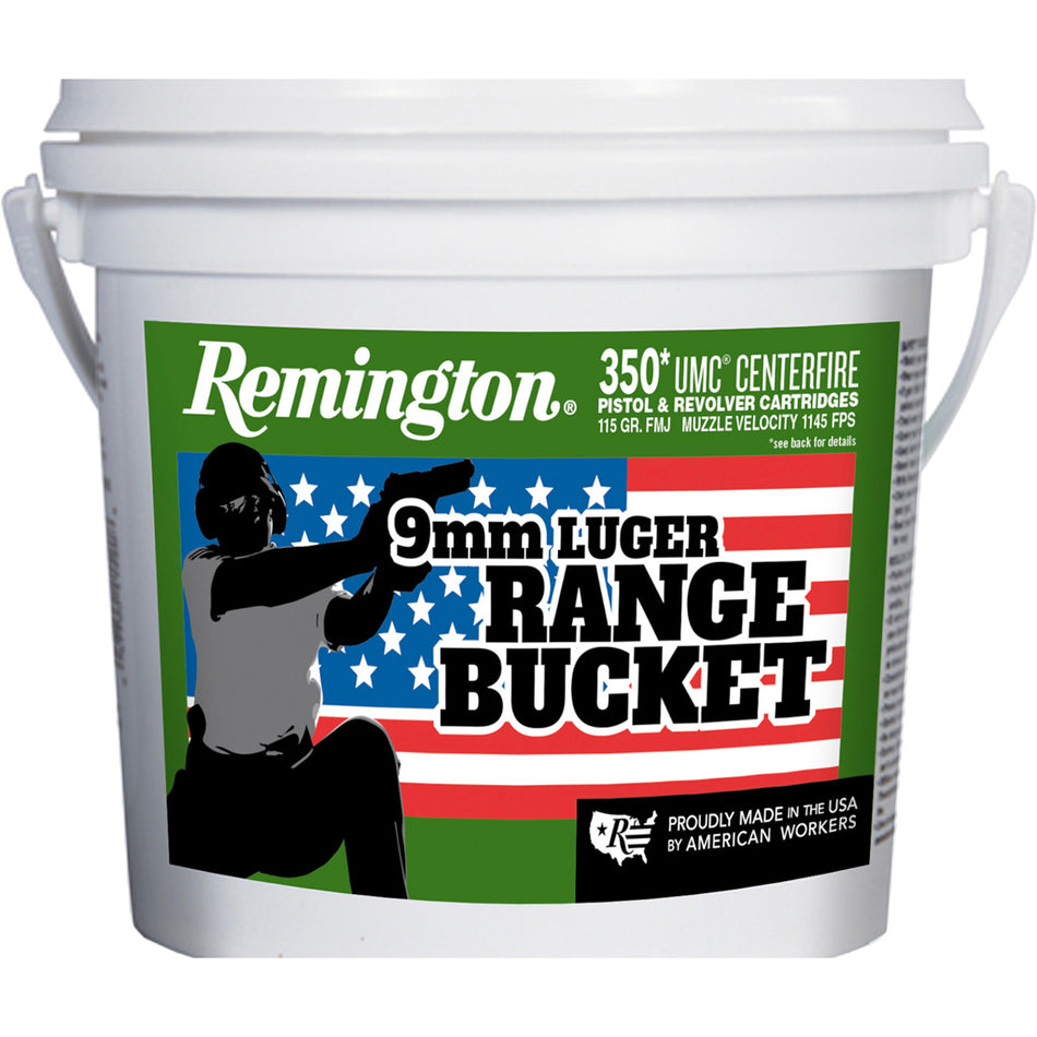 Remington 9mm Luger / Parabellum UMC Range Bucket 115 grain Full Metal Jacket ammunition