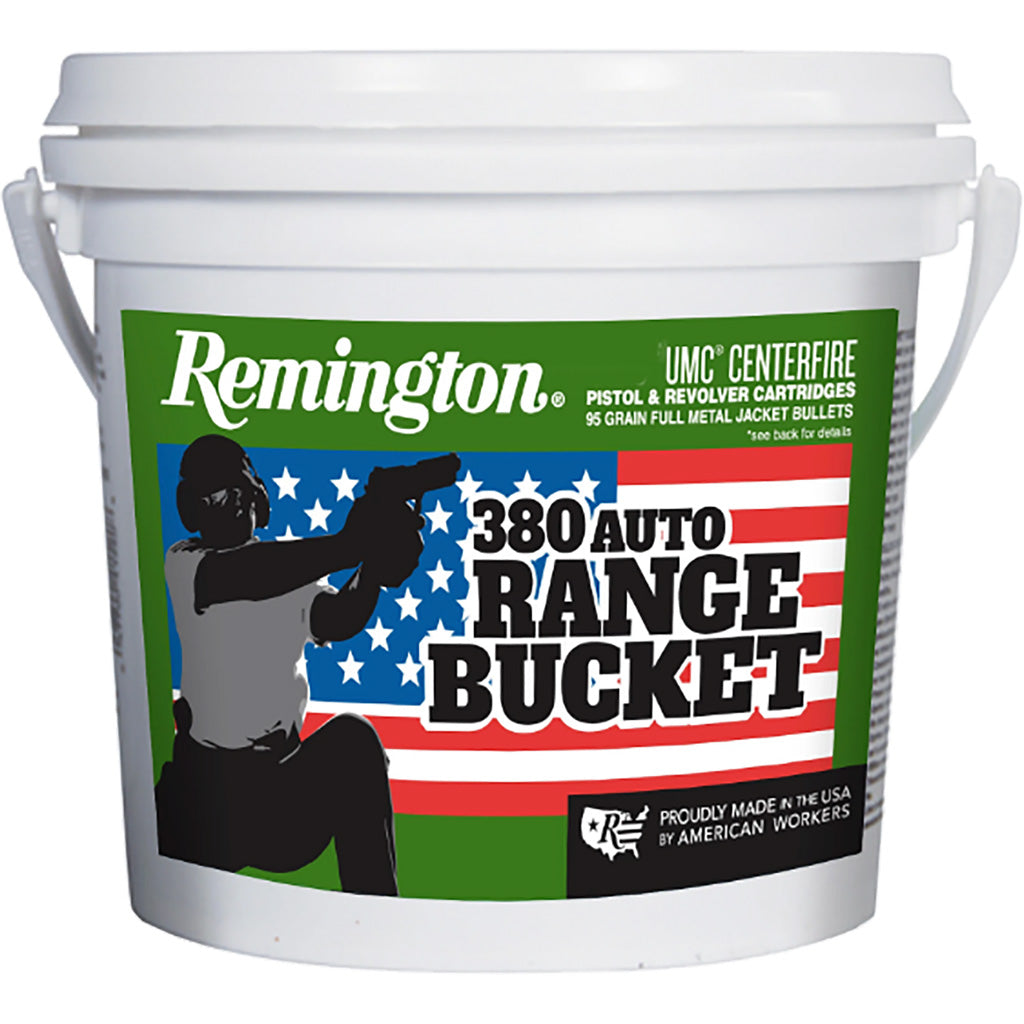 Remington .380 ACP/Auto UMC Range Bucket 95 grain Full Metal Jacket ammunition