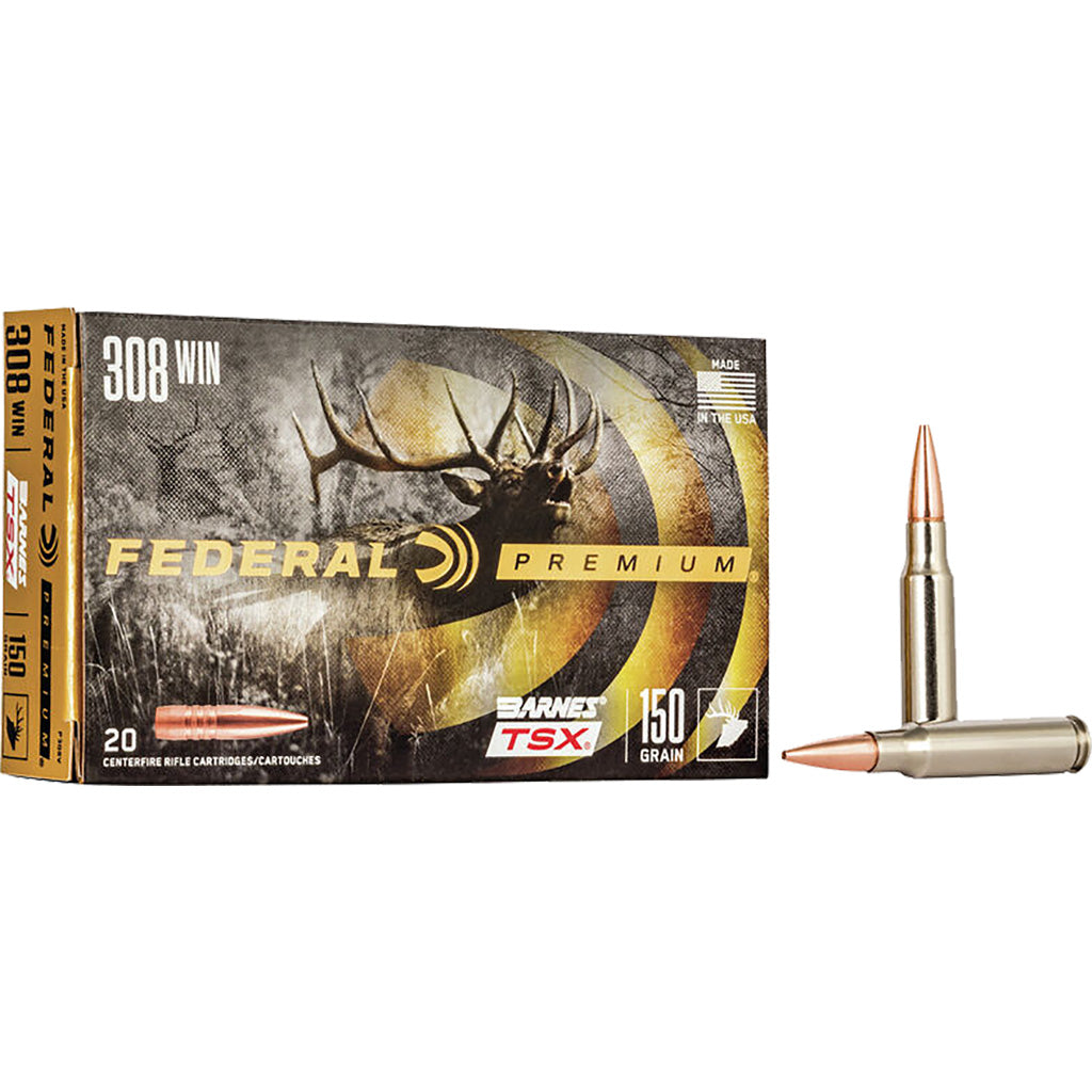 Federal Premium Barnes TSX 150 Grain .308 Win / 7.62x51mm 2820 fps 029465097189